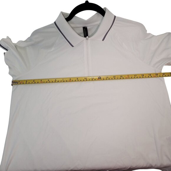 Mondetta Women's Active 1/4-Zip Short Sleeve Mesh Polo Shirt White Size Large - Picture 8 of 9